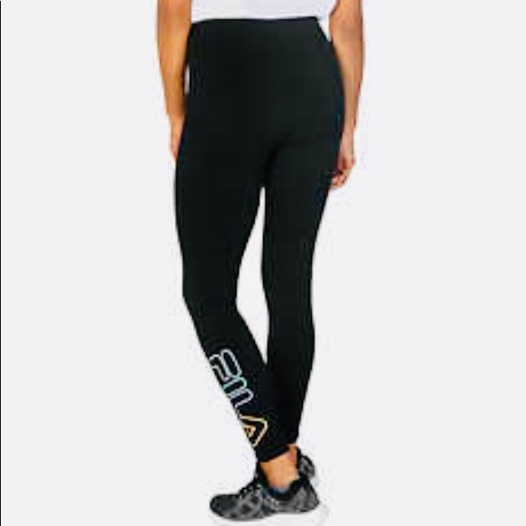 Fila High Rise Tights Black Workout Leggings Lounge Pants Black NEW - Picture 7 of 7